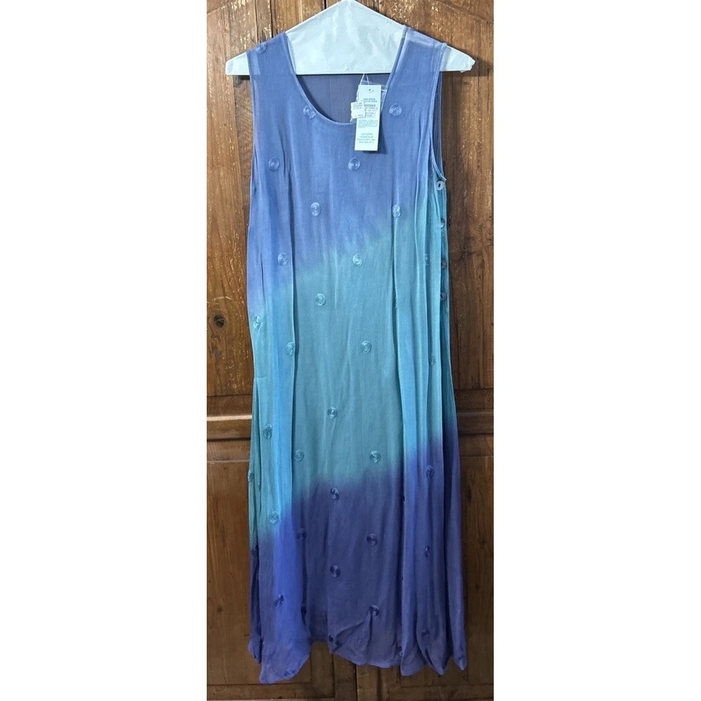 NWT LA Cera Sleeveless Maxi‎ Dress Layered Sz Med Made In India New